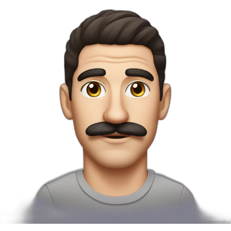 Andrew Schulz, mustache, combed back hair emoji