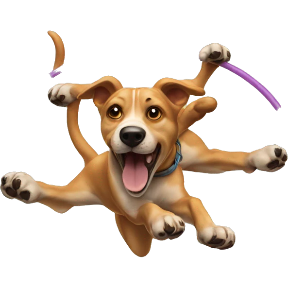a three-headed dog jumping through a hoop emoji