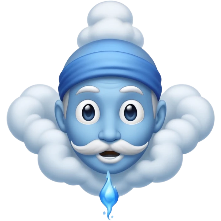 blue genie emerging smoke. emoji