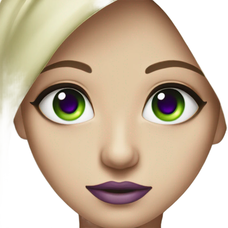 Green eyes with purple eye shadow emoji
