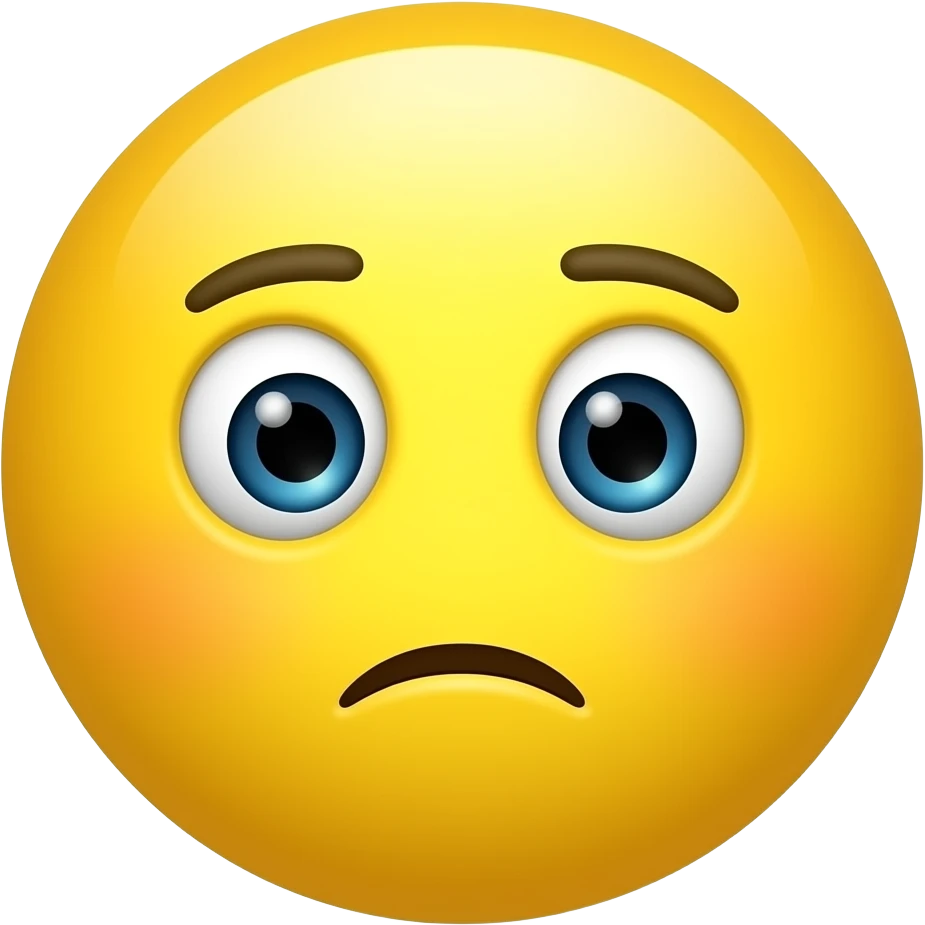 verry round yellow face emoji who is questioning himself emoji