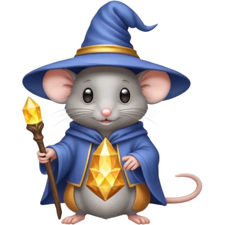 Mouse with wizard hat emoji