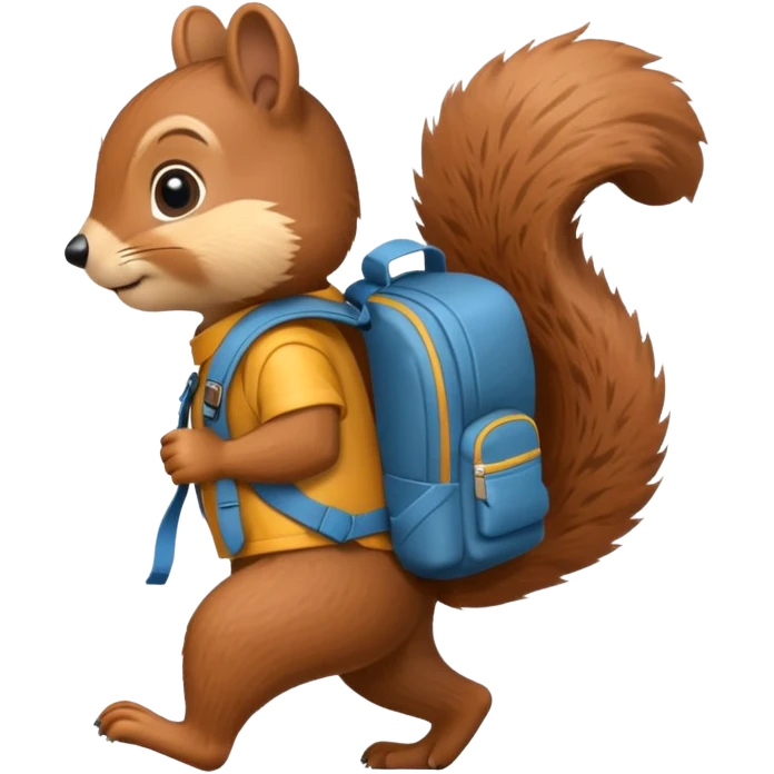 a squirrel walking with a backpack
 emoji