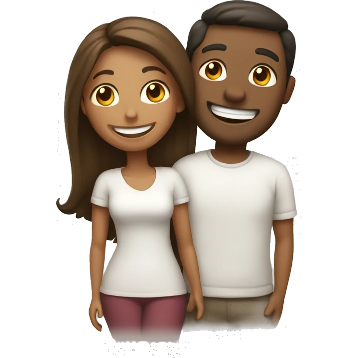 happy couple sharing  smiles emoji