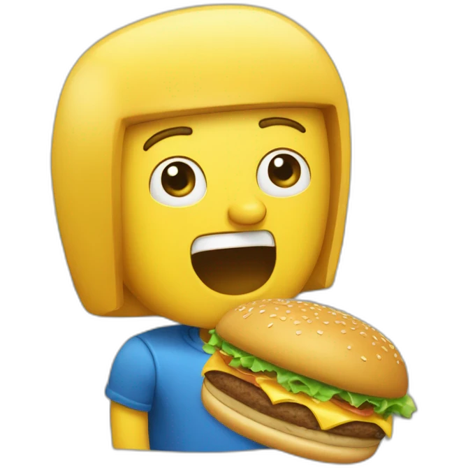 Bob l'éponge qui mange un hamburger emoji