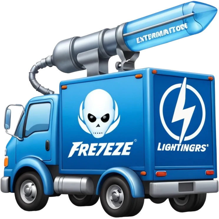  Mr. Freeze’s lightning Bug busters exterminators moving truck  emoji