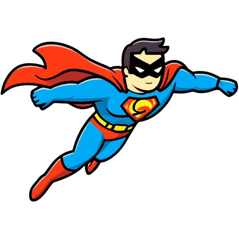 superhero flying emoji