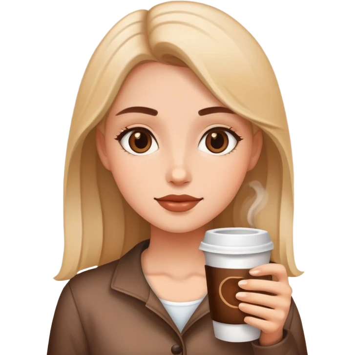 Girl with coffee emoji