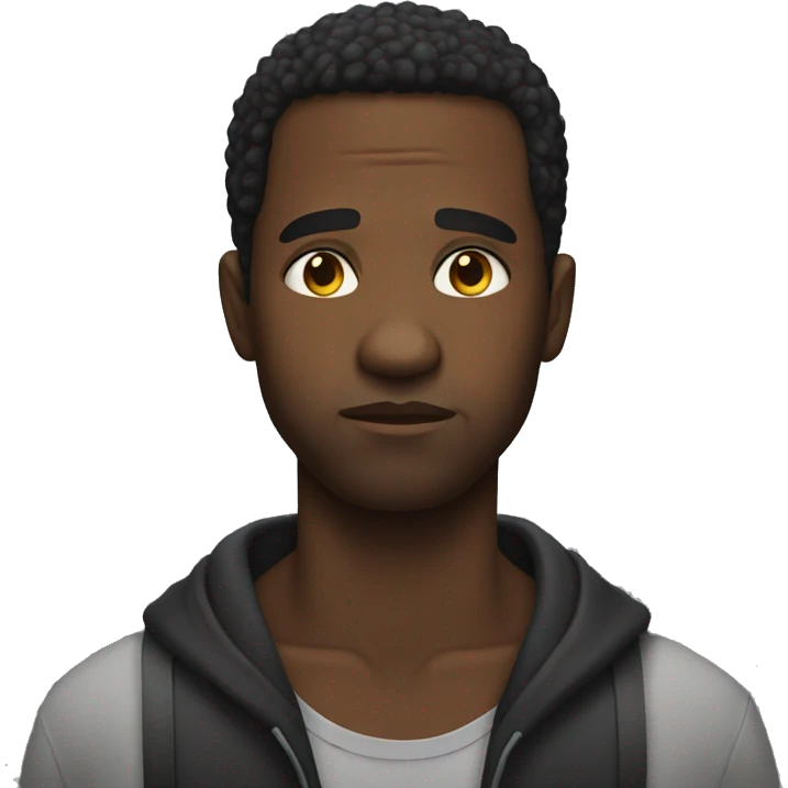 a super sad black male emoji