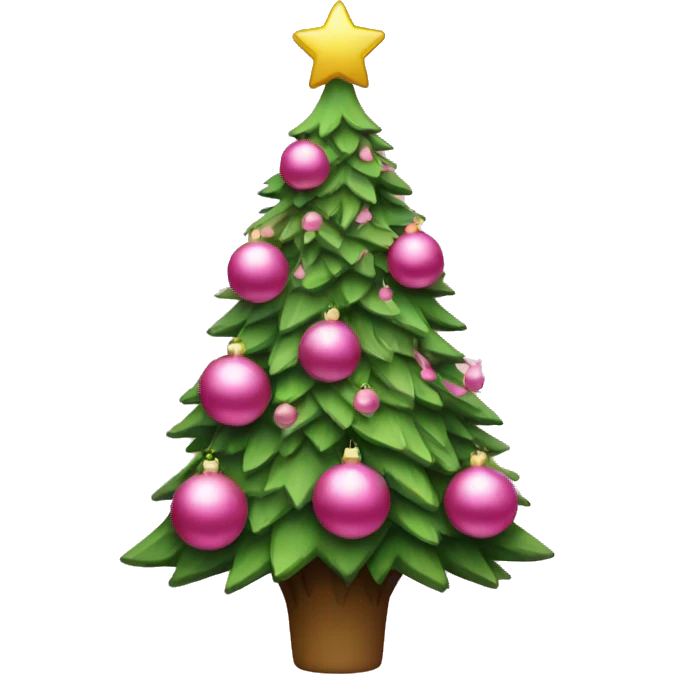 Christmas tree with pink ornaments  emoji