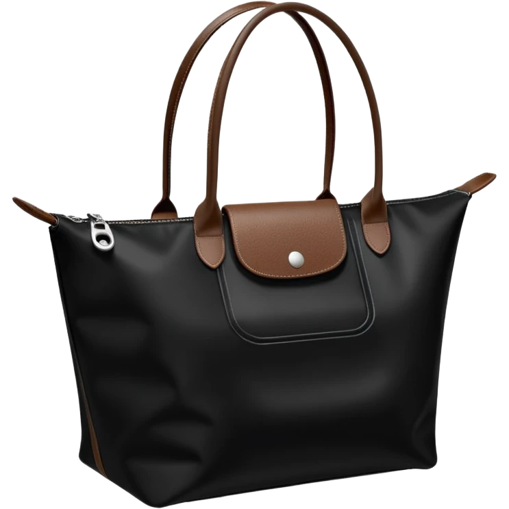 black Longchamp tote bag, slightly open emoji