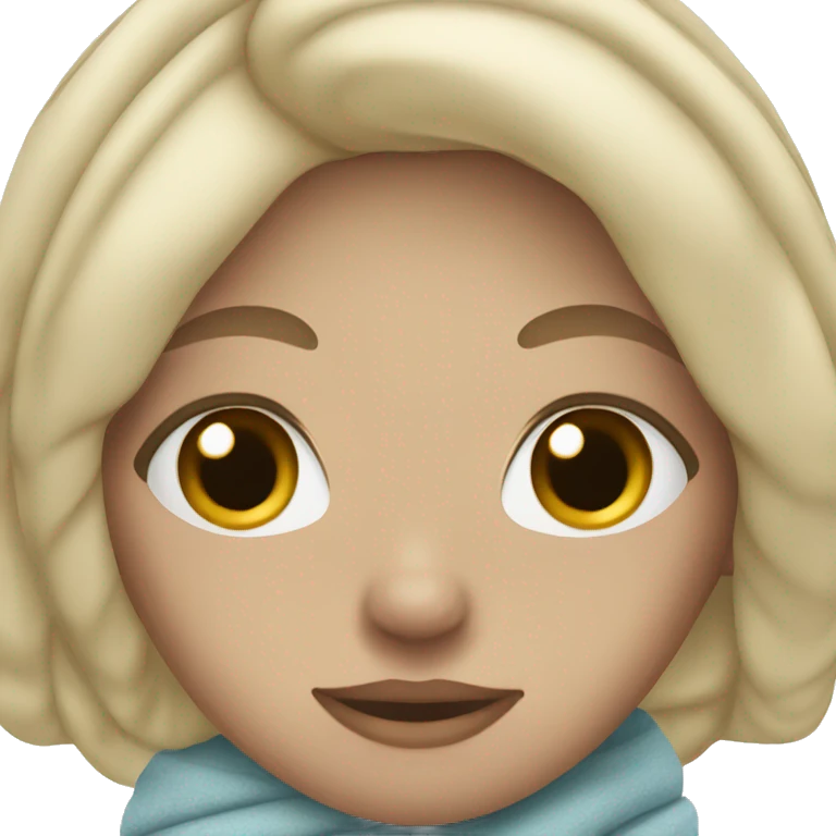 white girl with blonde hair wrapped in blanket emoji