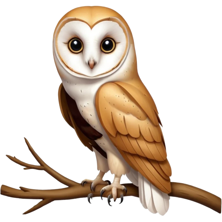 barn owl on branch emoji