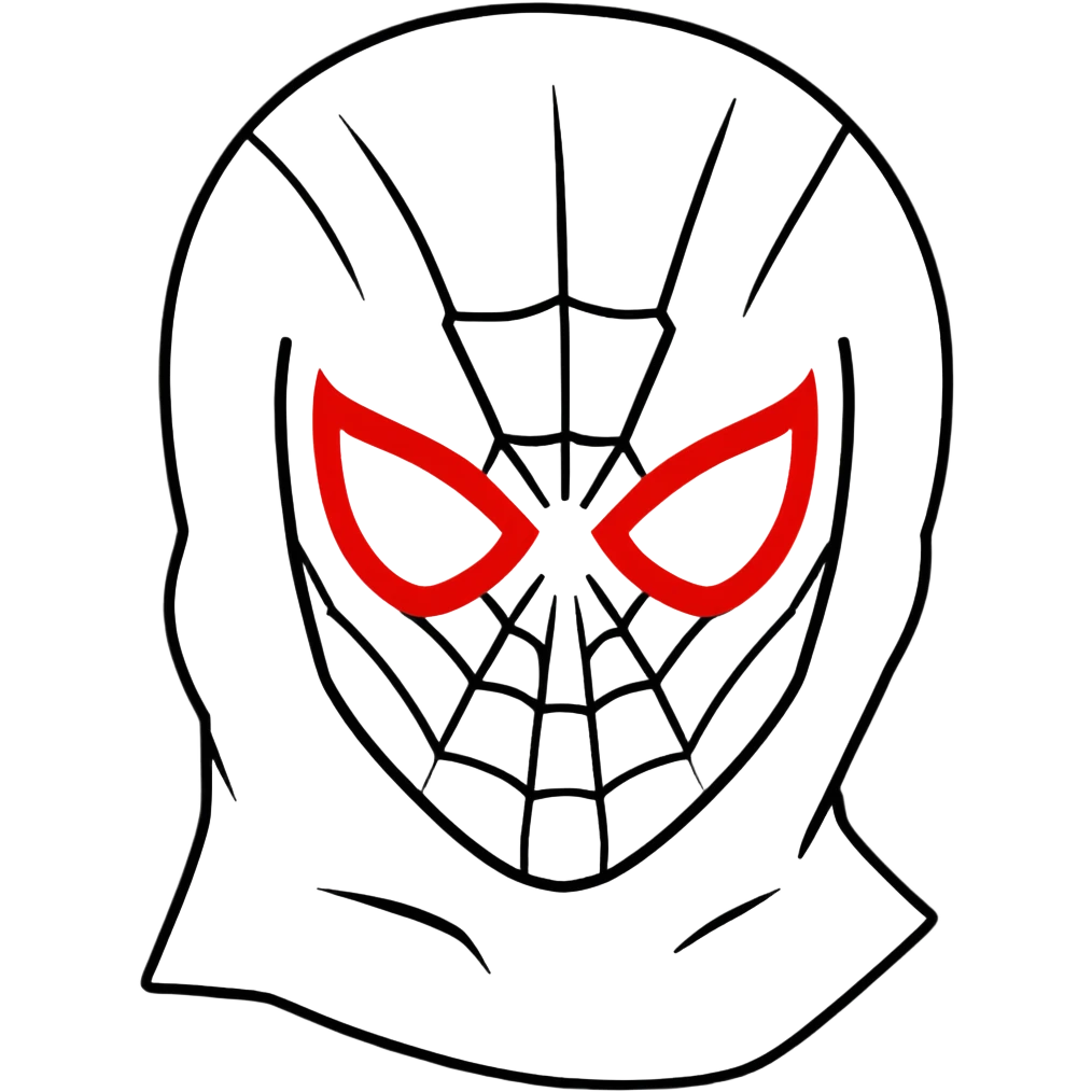 Spider-Man face mask only, classic red mask with white eyes emoji