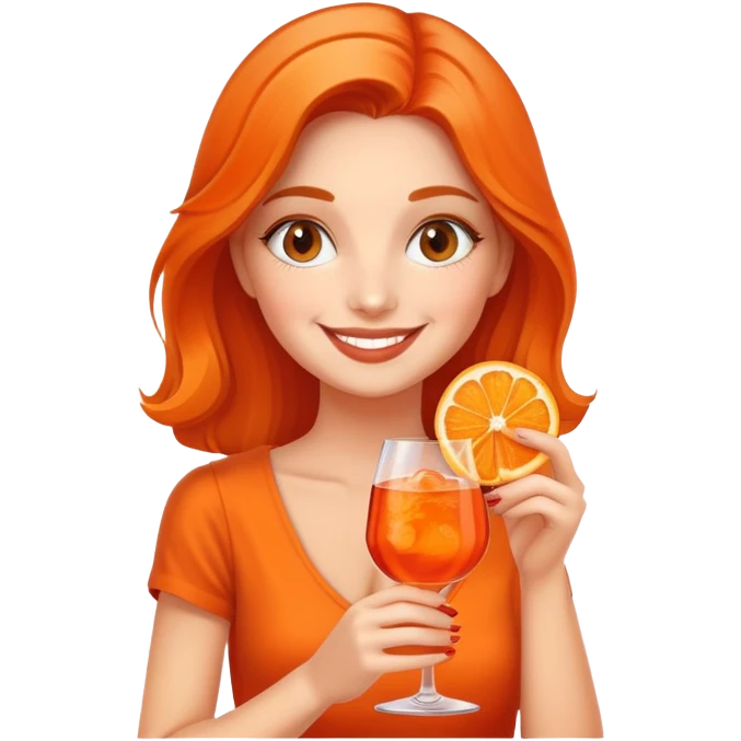 girl with aperol emoji