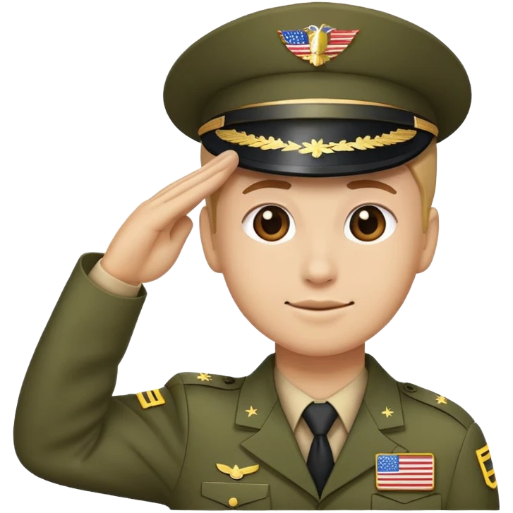 military grad emoji saluting the american flag in same profile as 🫡 emoji