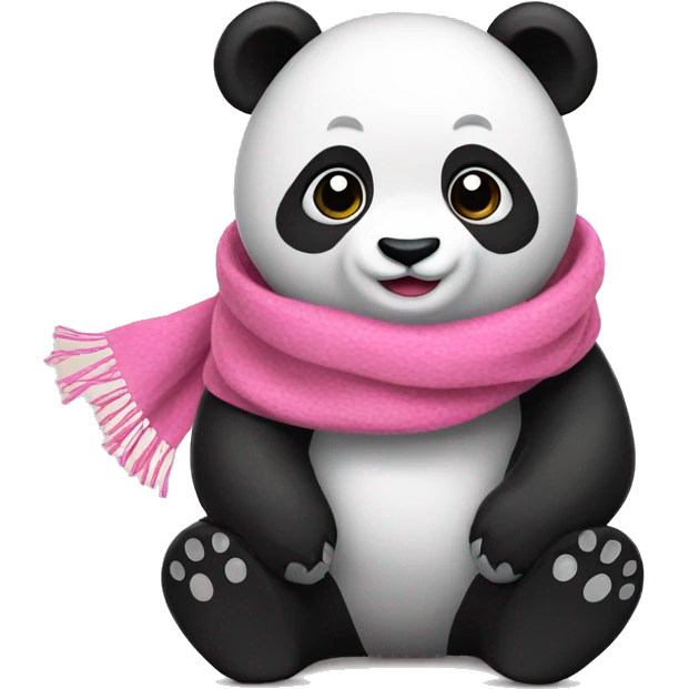 panda with pinck scarf emoji