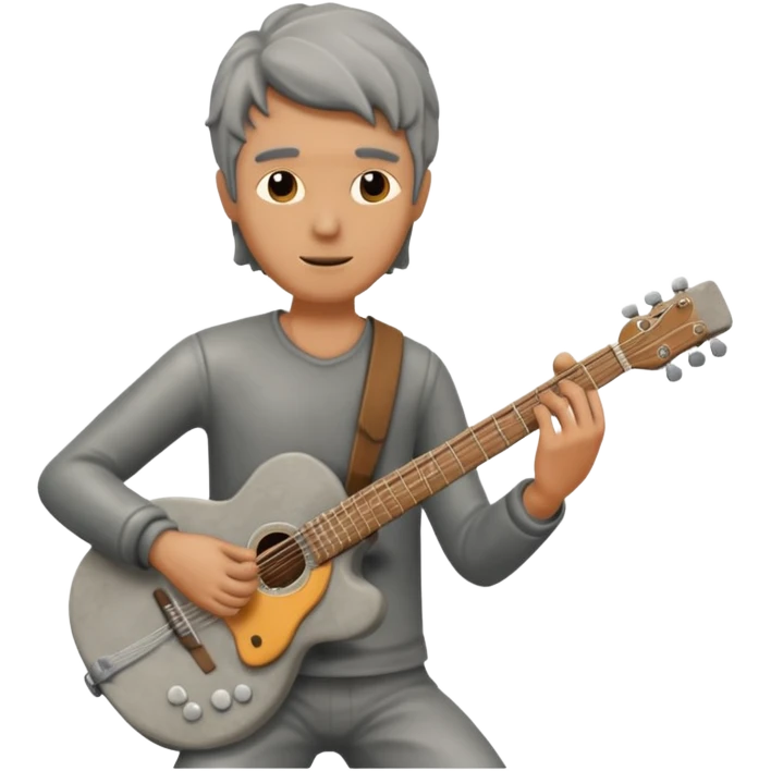 gray statue guitarist emoji