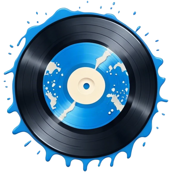  vinyl record blue  splatter  emoji