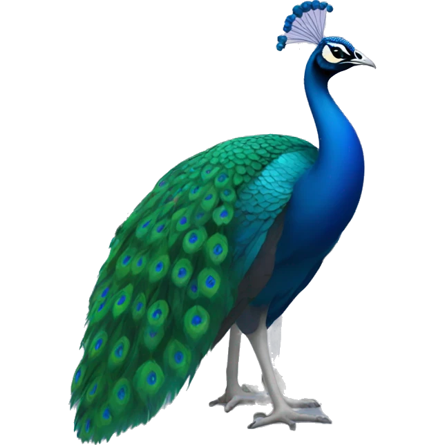 peacock sitting in front of a computer emoji