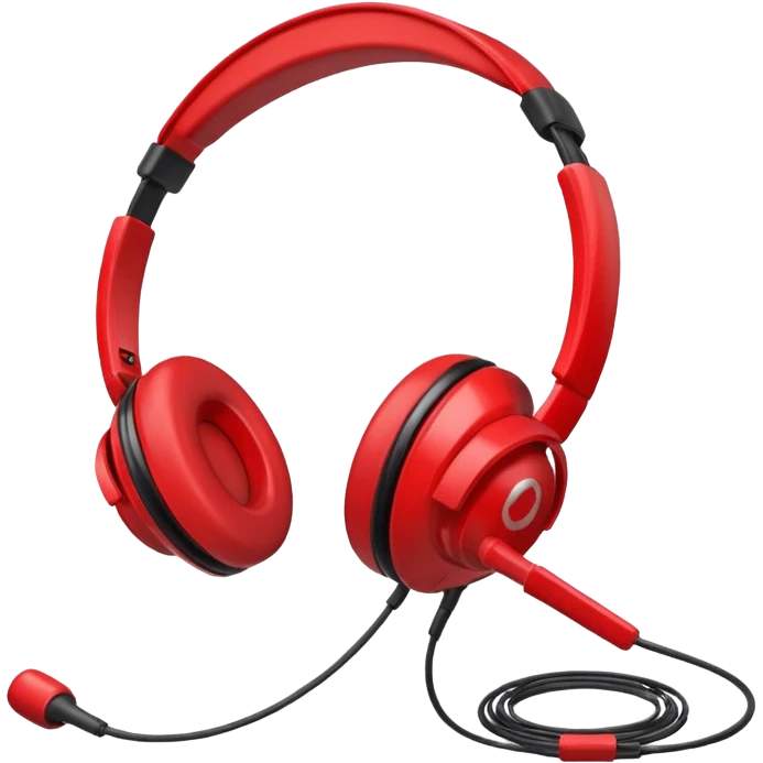 Red headset microphone  emoji