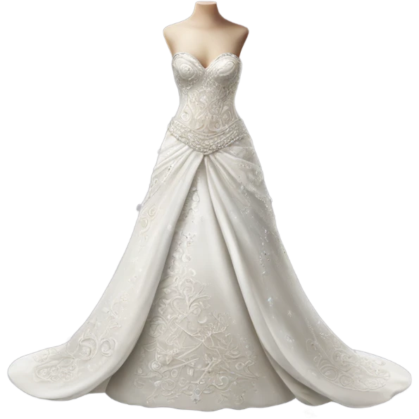 Hyper Realistic ornate Wedding dress displays with diamanté  emoji