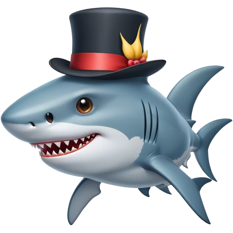 shark with tophat emoji