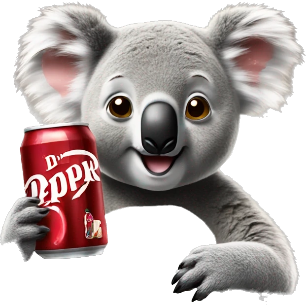 Koala drinking Dr Pepper  emoji