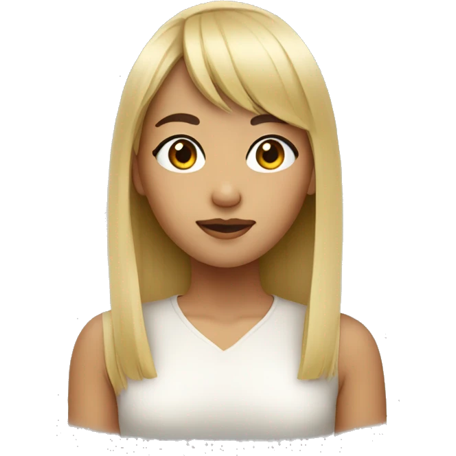asian/latin blonde girl with bangs  emoji