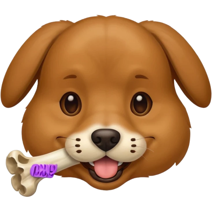 dog faace with bone in mouth emoji