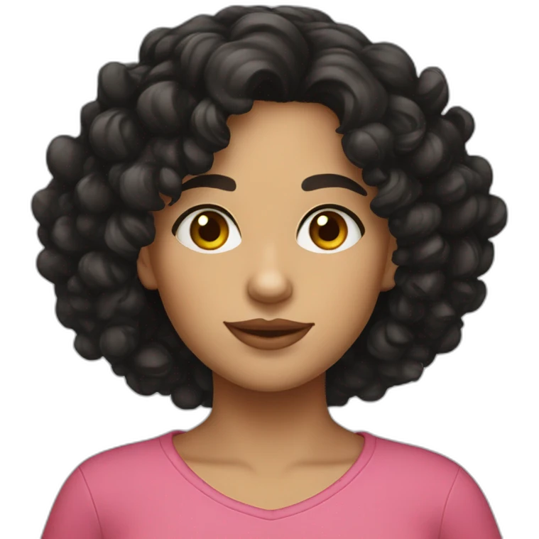 Moldovanian girl black curly hair emoji