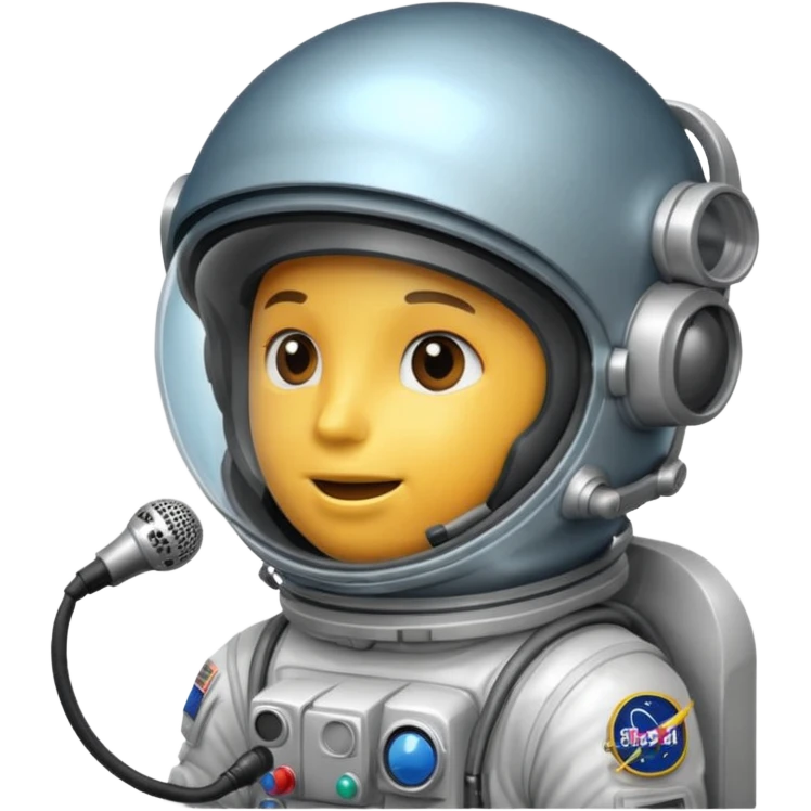 Astronaut helmet with Small microphone boom near the mouth. emoji