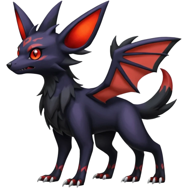 Spooky Nargacuga-Umbreon-Noibat-Noivern-Silvally-Pokémon-Fakémon-fusion (full body) emoji