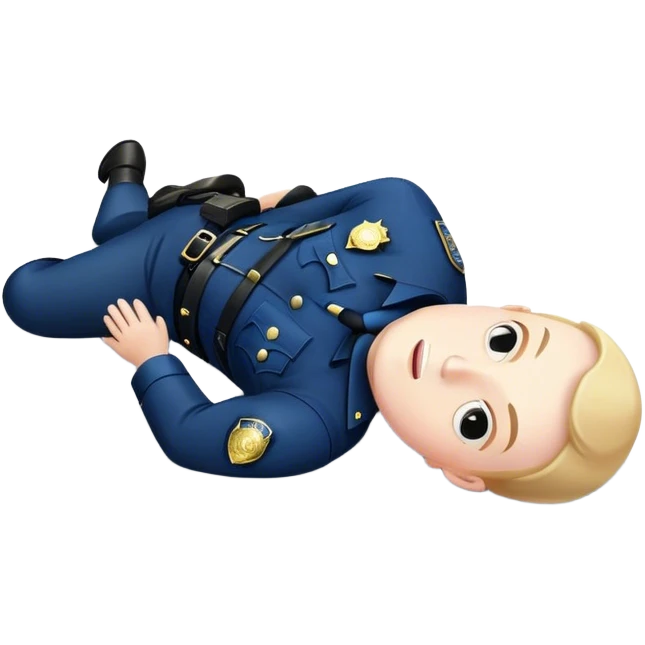 one police officer laying dead on the ground emoji