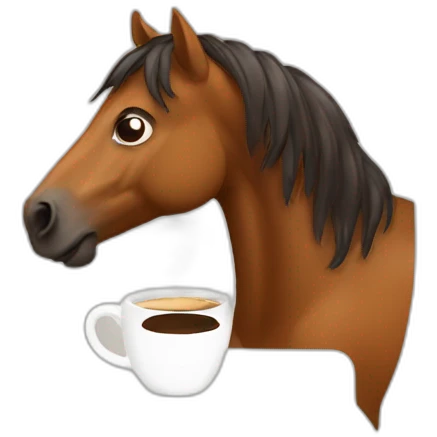 horse with coffee emoji