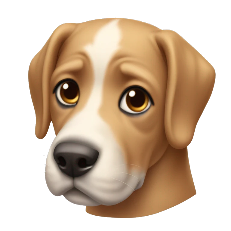 um cachorro com cara de sorv emoji