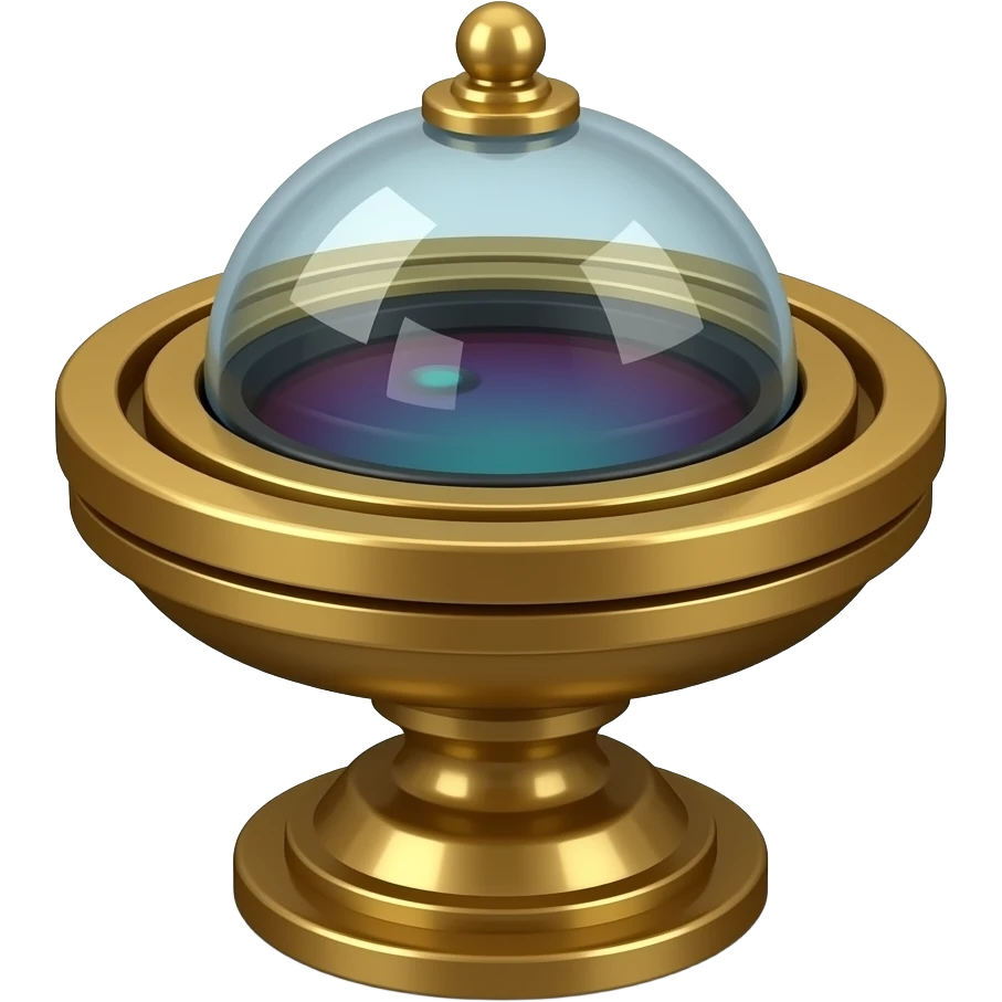 a eccentric camera obscura on a miniature stand emoji