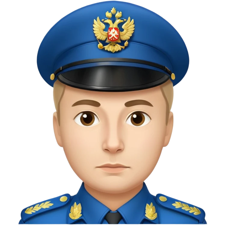 Russian policeman with traditional Russian police hat and uniform emoji