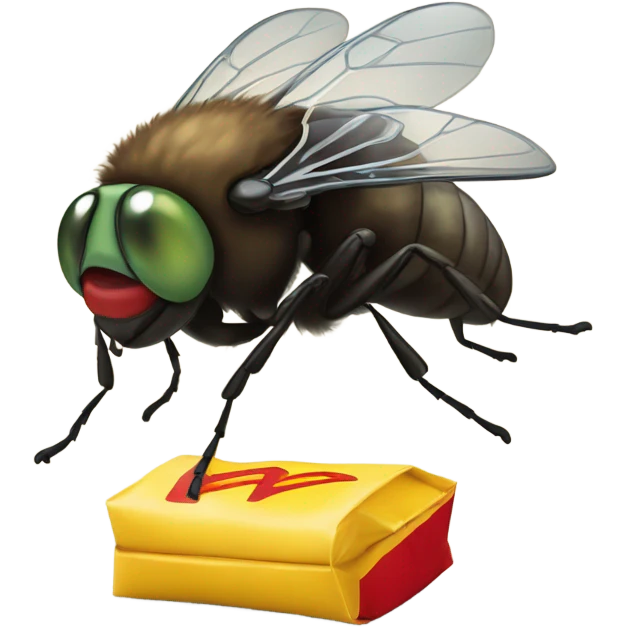 Fly with a McDonald's shirt on emoji