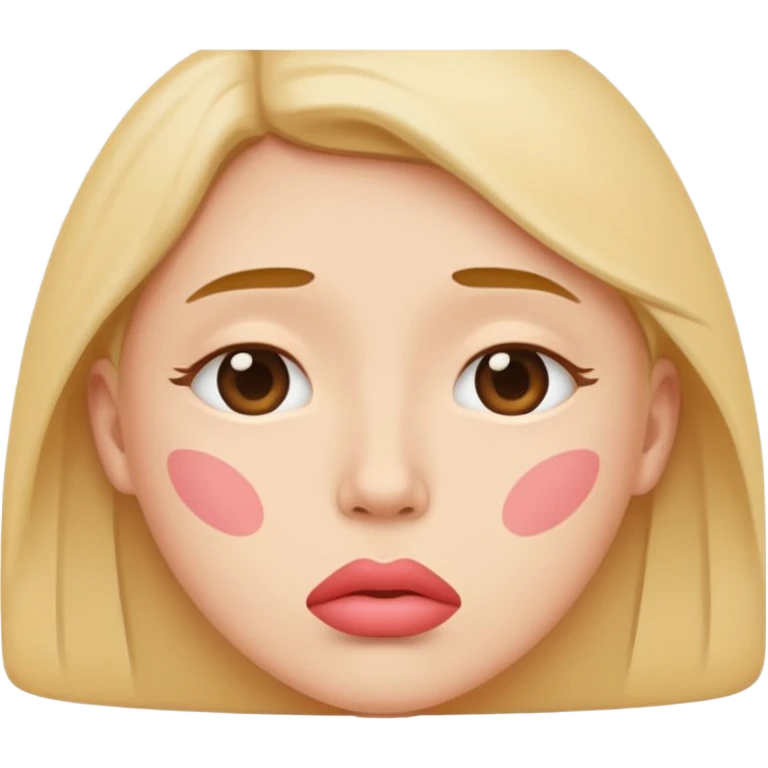 minimal flat emoji showing emotional pressure,
slightly compressed lips,
tight but controlled facial features,
no panic or fear,
muted pastel colors,
serious but calm wellness aesthetic,
transparent background,
vector illustration
 emoji