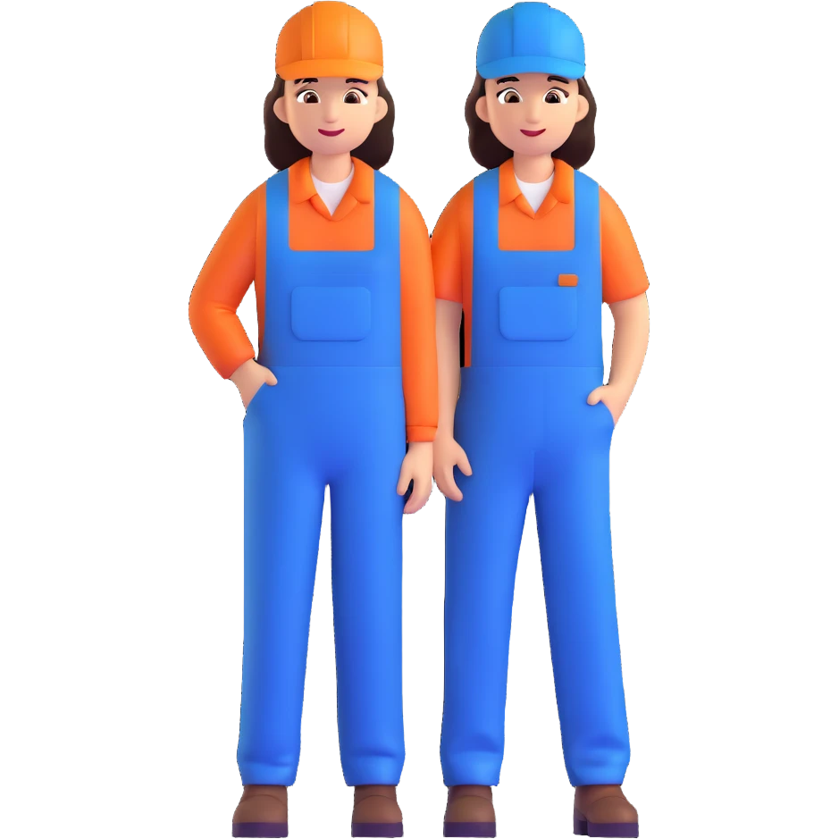 factory worker in blue overalls emoji