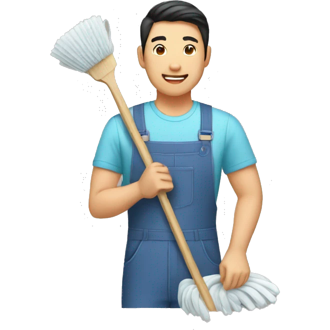 asian man who loves housework emoji