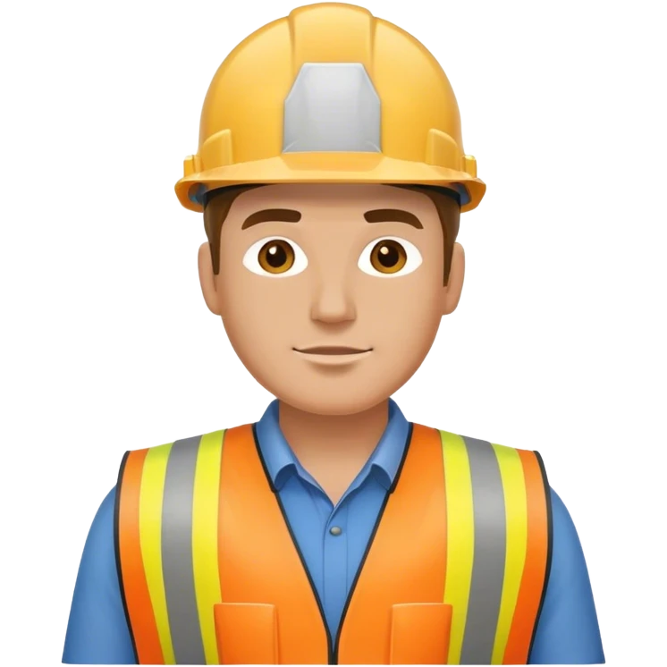 a white man in a construction helmet and vest emoji