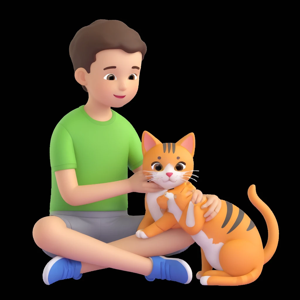 boy and cat pet emoji