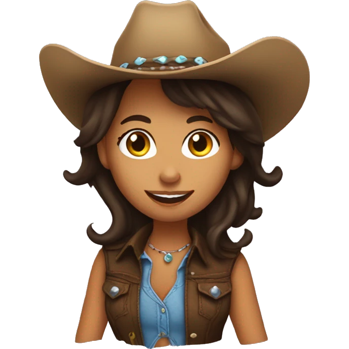line dancing brunette cowgirl emoji