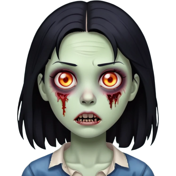 Zumbi girl with black hair  emoji