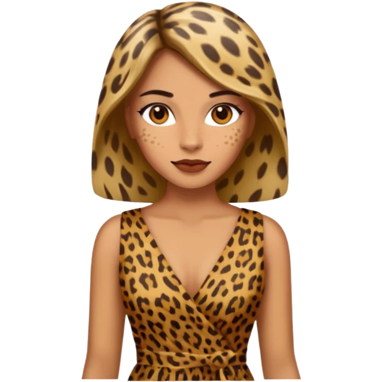woman wearing leopard print emoji