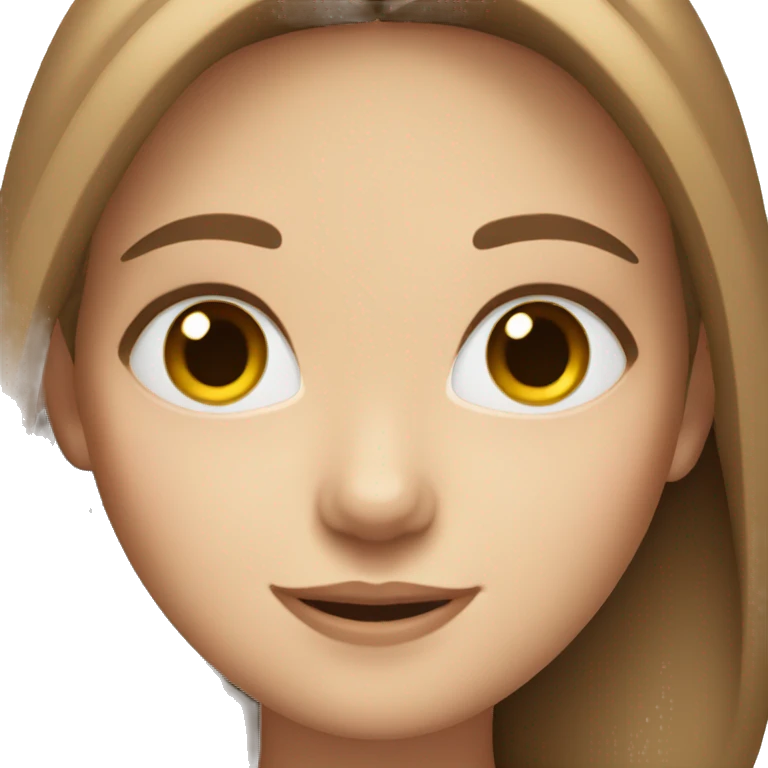 A white girl with brown hair smiling  emoji