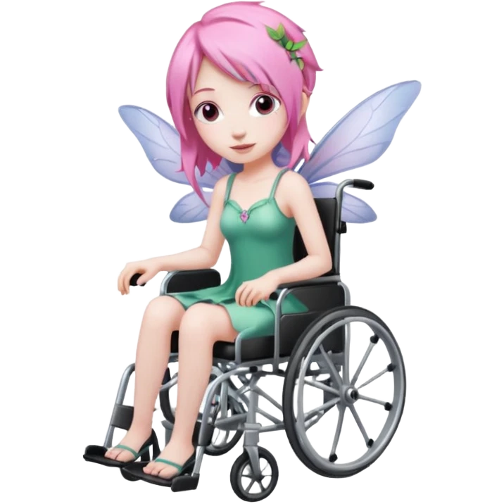 Female fairy with pink hair in a wheelchair emoji