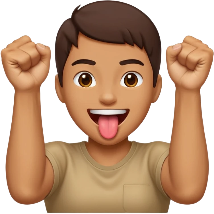 Tongue out face with two fists together emoji